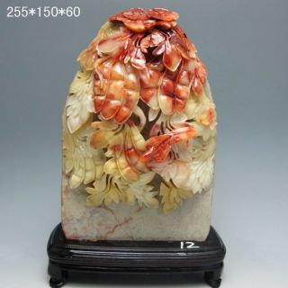 100% Natural Shoushan Stone Hand - Carved Statue - - Beans Nr/bg1791 photo