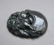 Chinese Hetian Black Green Jade Carved Qilin Pendant Nr Other photo 3