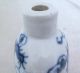 Chinese Blue & White Porcelain Snuff Bottle W/ Dragons & 4 Qianlong Marks Snuff Bottles photo 10