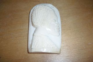 Antique Rare Faux Ivory Carved African Bust photo