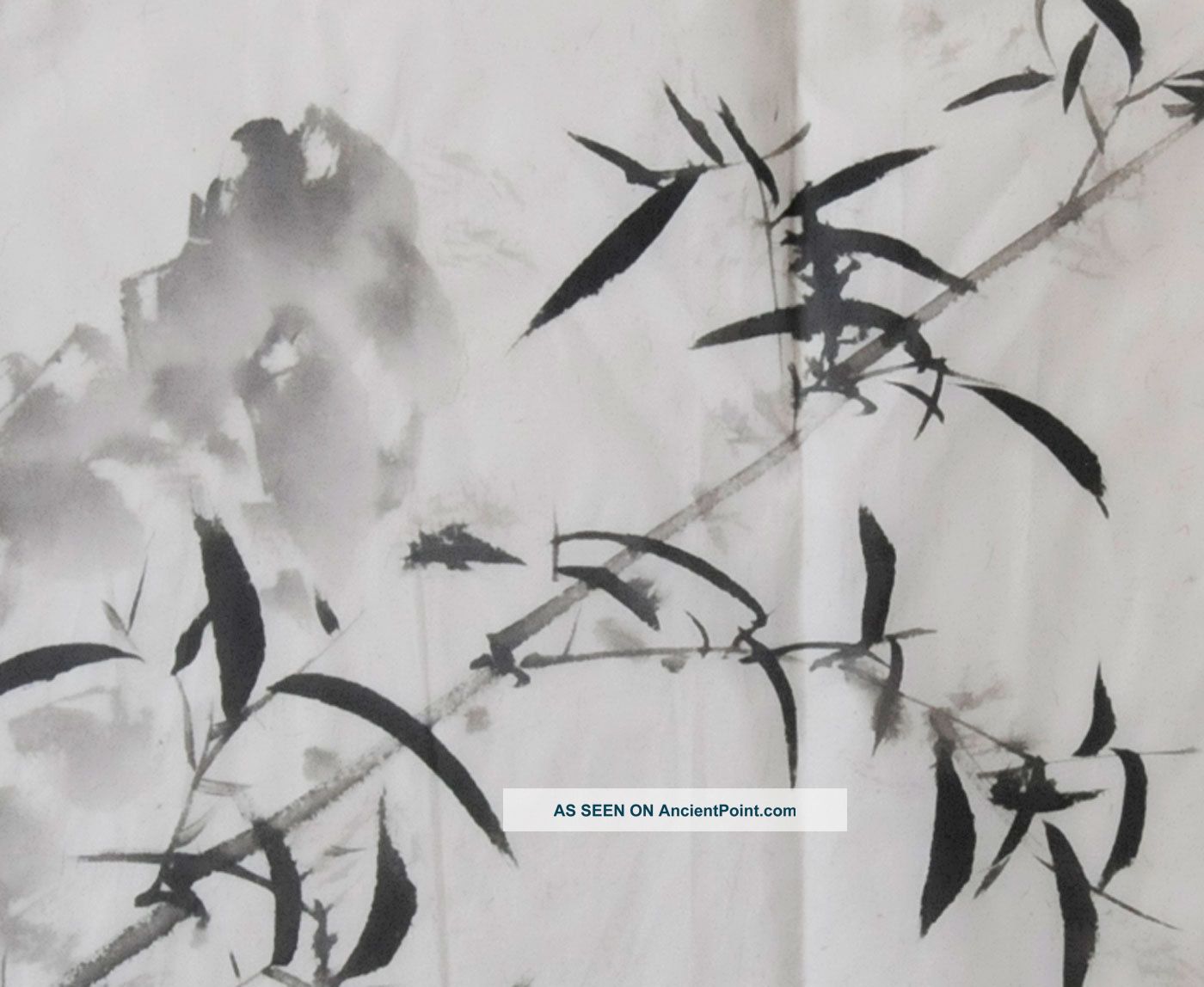Chinese Painting On Soft Paper Of Bamboo Branch.  Artist Signed. Paintings & Scrolls photo