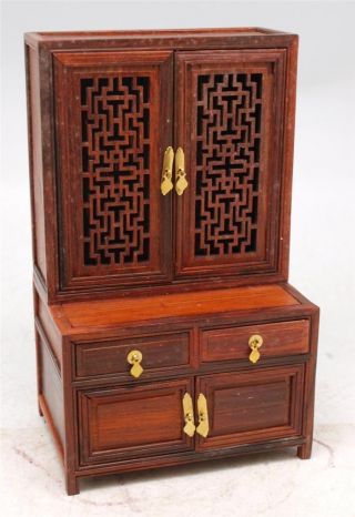 Miniature Carved Rosewood Display Cabinet / Dresser - Apprentice Furniture photo