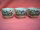 Three Sake Cups/ Antique / Japan On Bottom/ Floral Pattern - Blue,  Green,  Yellow Glasses & Cups photo 1