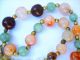 Antique Multicolored Jade Necklace,  19.  5 Burma photo 5