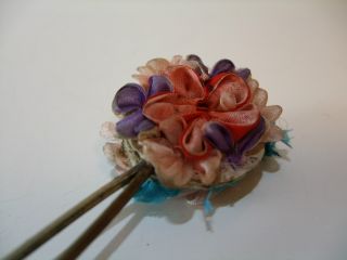 Antique Japanese Metal Kanzashi Hairpin/flower photo