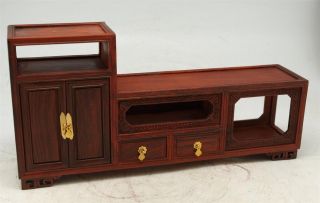 Oriental Hand Carved Miniature Rosewood Display Sideboard - Apprentice Furniture photo