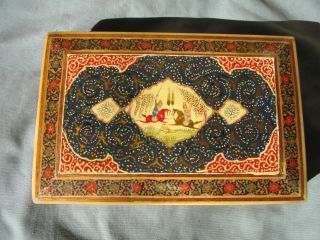Persian Miniature Hand Made Wood Artwork Jewelry Box photo