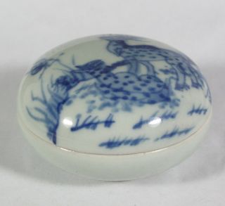 Rare China White&blue Porcelain Deer Stamp Ink Box photo