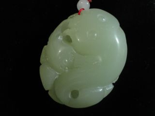 Chinese Agate Pendant/loach&lotus Leaf/48mm L/38mm W photo