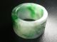 Acoin Old Burma Green Jade Thumb Ring Carved Picture 21mm/30mm Vr Vf Rings photo 2