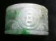 Acoin Old Burma Green Jade Thumb Ring Carved Picture 21mm/30mm Vr Vf Rings photo 3