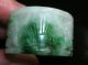Acoin Old Burma Green Jade Thumb Ring Carved Picture 21mm/30mm Vr Vf Rings photo 5