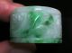 Acoin Old Burma Green Jade Thumb Ring Carved Picture 21mm/30mm Vr Vf Rings photo 7