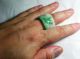 Acoin Old Burma Green Jade Thumb Ring Carved Picture 21mm/30mm Vr Vf Rings photo 8