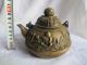 Lotus Teapot Copper Chinese Old Ancient Handle Teapots photo 1