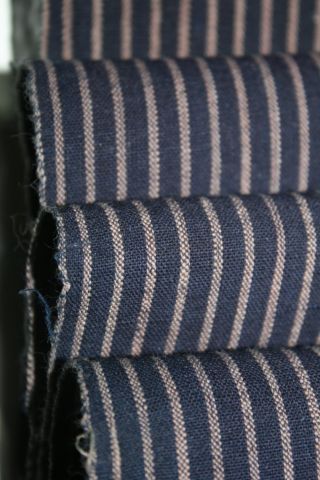 Vintage Japanese Indigo Cotton Striped Kimono Fabric For Patchwork Quilt 63 