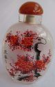 287 Peking Glass Hand Inside Painting Plums Snuff Bottle&gift Box Snuff Bottles photo 3