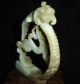 Old Chinese Hetian Jade Carved Dragon And Phoenix Carving Other photo 1