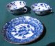 3 Odd Old Chinese Japanese Blue & White Canton Pottery Signed 14.  95 Other photo 1