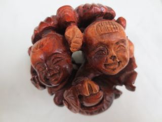 Japanese Wooden Carving Ball Sphere photo