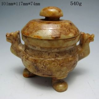 Old Antiques Chinese Jade Hand - Carved Incense Burners & Lid Nr/xy1433 photo