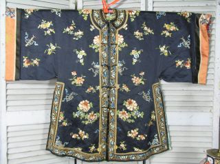Fine Antique 19th C.  Chinese Silk Informal Robe,  Exceptional Quality Silk photo