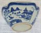 Antique Chinese Blue & White Canton Square Salad Bowl Early 19th C Excellent Bowls photo 3
