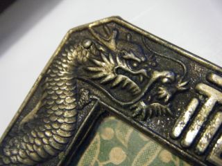 Vtg 1940s Japan Relief Elaborate Silverplate Lucky&happy Dragon Dresser Frame photo