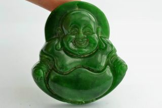 China Collectibles Old Decorated Wonderful Handwork Jade Carving Dragon Pendant photo
