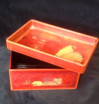 Lacquerware Box Signed Occupied Japan 1945 Bonsai Miniature Wow photo