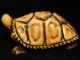 Antique Japanese Ox Bone Black Ink Washed Netsuke Turtle,  Signed Netsuke photo 5