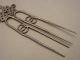 Antique 19thc Chinese Silver Tableware Long Fork Spear Pair Sweetmeat Servers Other photo 7
