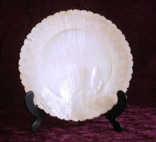 And Rare Antique Chinese 18th C Large Mother Of Pearl Plate - photo