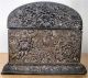 Stunning Signed Antique Japanese Plated Pewter Or Bronze Chrysanthemum Casket Boxes photo 3