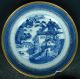 A Pair Of Chinese Antique Blue And White B & W Export Gilt Porcelain Plates Plates photo 2