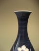 Very Fine Japan Japanese Blue & White Pottery Signed Arita Floral Vase 20th C. Vases photo 7