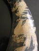 Decorative Oriental Horn Statue With Snakeskin Dragons On Wood Base Other photo 1