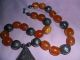 Wonderful Old Afghan Bead Yellow Nature Resin Necklaces Middle East photo 1