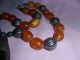 Wonderful Old Afghan Bead Yellow Nature Resin Necklaces Middle East photo 2