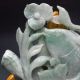 100% Natural Jadeite Jade Hand - Carved Statues - - Fish & Lotus Nr/xy1981 Other photo 1