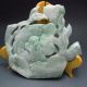 100% Natural Jadeite Jade Hand - Carved Statues - - Fish & Lotus Nr/xy1981 Other photo 4