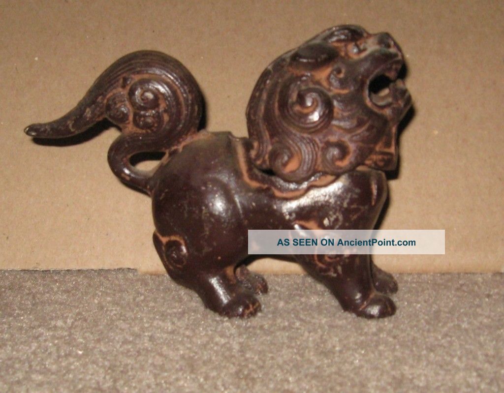 Antique Cast Iron Foo Dog Incense Burner Incense Burners photo