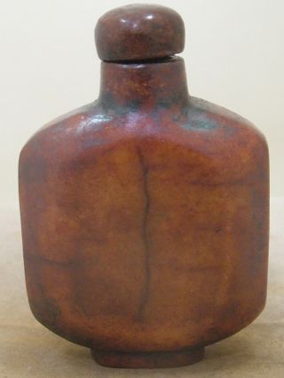 Hand - Caved Brown Jade Stone Chinese Carved Antique Snuff Bottle A - 8270 photo