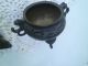 Antique Asian Bronze Incense Burner ~ Footed W/ Lid ~foo Fu Dog~chinese? Old Incense Burners photo 4