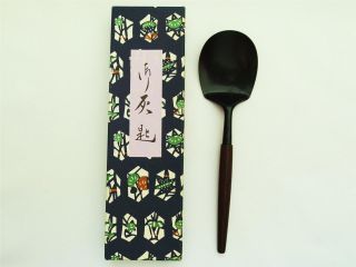 Japanese Copper Ash Scoop Haisaji W/box/ Tea Ceremony/ Wooden Handle/ 938 photo