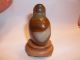 Carved Snuff Bottle Shaded Banded Agate W/ Crystalloid Area And Wood Base Snuff Bottles photo 1
