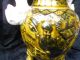 Vintage Asian Moss Green Porcelain Jar Urn,  W/ Foo Dog Feet,  Handles & Top Unknown photo 1