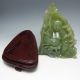 1930g 100% Natural Xiu Jade Hand - Carved Statue - - Buddha & Peony Nr/pc1958 Other photo 11