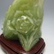 1930g 100% Natural Xiu Jade Hand - Carved Statue - - Buddha & Peony Nr/pc1958 Other photo 8