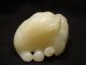 Antique Chinese Carved Celadon Nephrite Scholars Jade Qilin Foo Dog Group 19th C Snuff Bottles photo 5